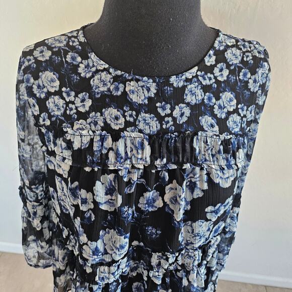 Lucky brand floral blouse peplum sz S - Picture 3 of 8